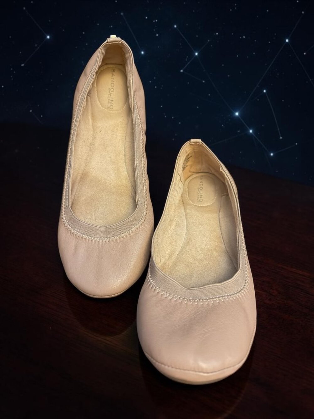 Bandolino Edition Tan/Cream/Nude Leather Ballet Flats Sz 9